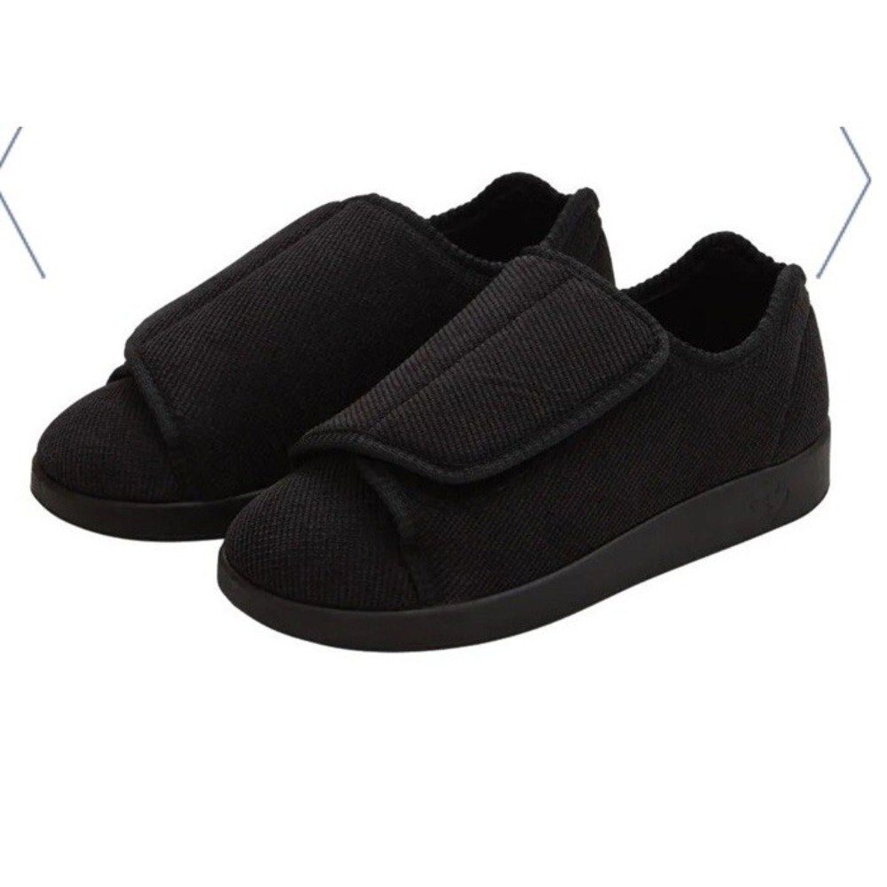 Silverts Slippers Shoes Mens 8 Womens 10 Extra Wide Easy Hook Loop SV15100 Black